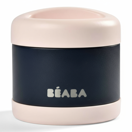 Duży pojemnik - termos obiadowy ze stali nierdzewnej 500 ml - night blue and pink / Beaba