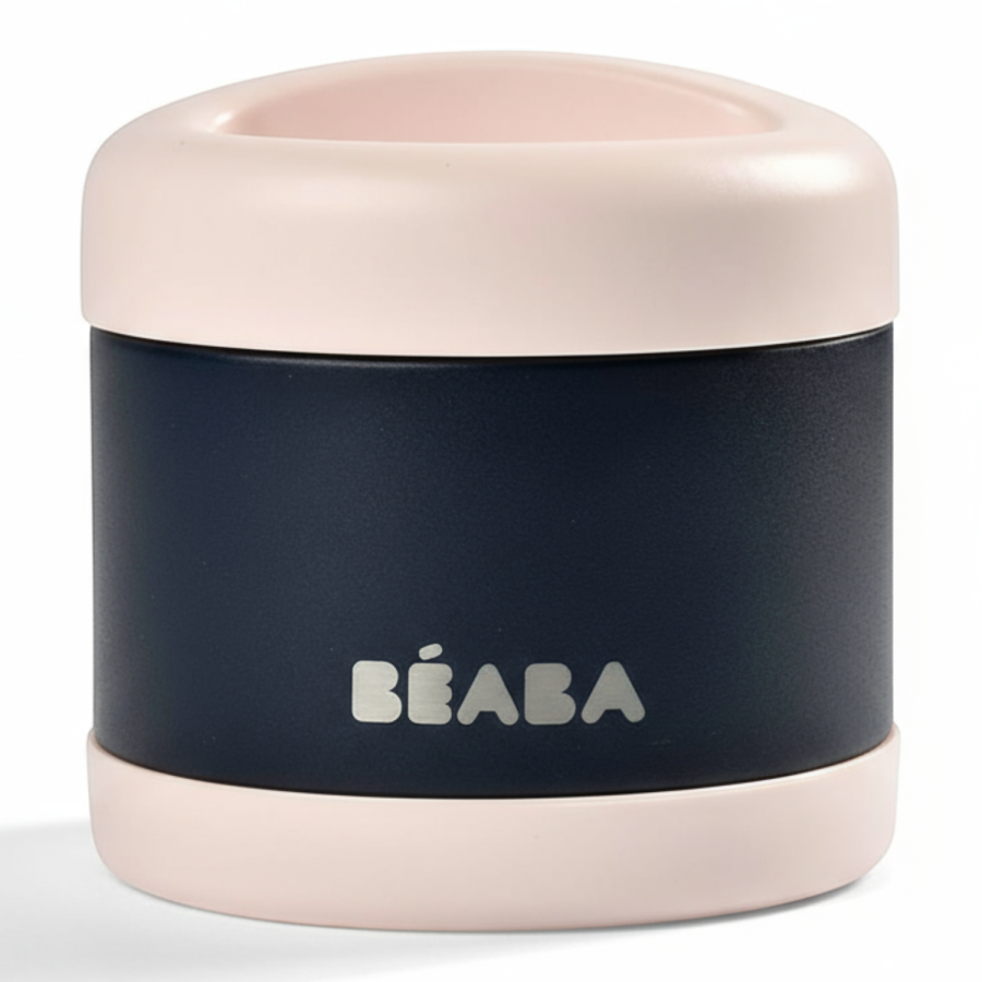 Duży pojemnik - termos obiadowy ze stali nierdzewnej 500 ml - night blue and pink / Beaba