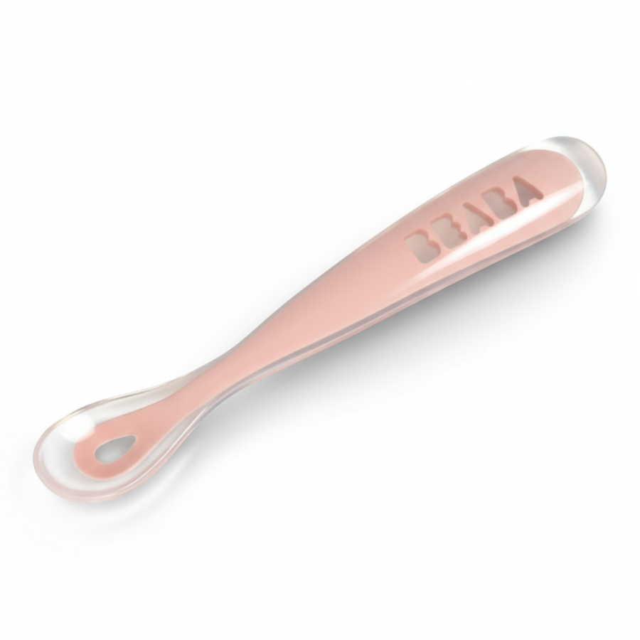 Łyżeczka silikonowa 4m+ old pink / Beaba