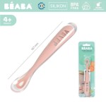 Łyżeczka silikonowa 4m+ old pink / Beaba