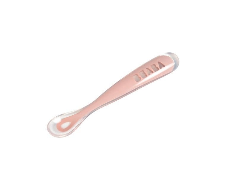 Łyżeczka silikonowa 4m+ old pink / Beaba