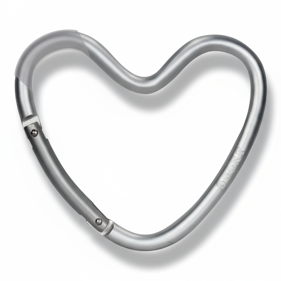 Hak/zaczep do wózka serce Matt Silver / Dooky