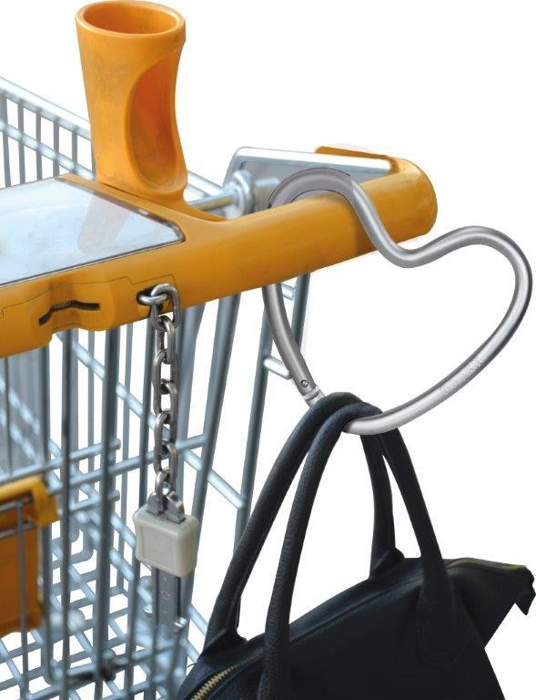 Hak/zaczep do wózka serce Matt Silver / Dooky