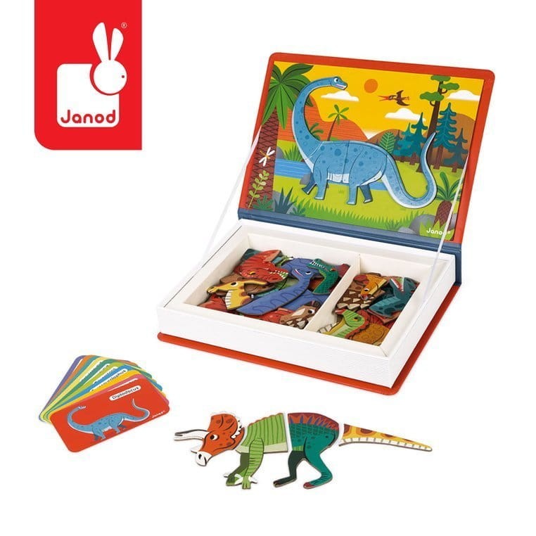 Magnetyczna układanka Dinozaury Magnetibook / Janod