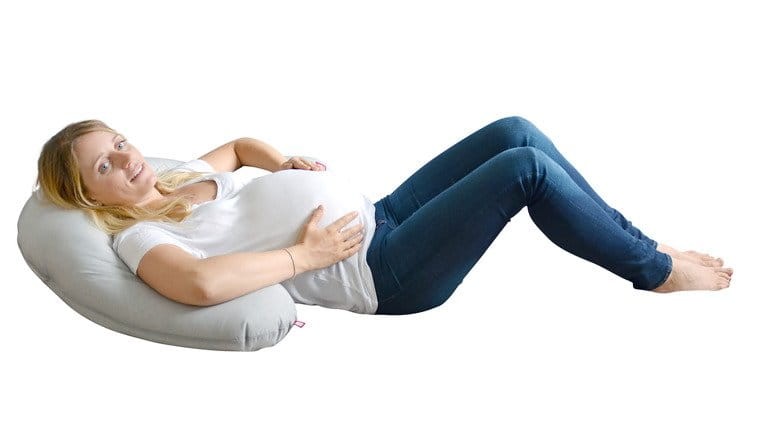 Ergonomiczna poduszka rogal dla kobiet w ciąży i karmiących Big Flopsy Printed jersey Howell / Red Castle