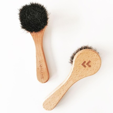 Profesjonalna szczotka do twarzy i szyi - naturalne włosie / Lullalove