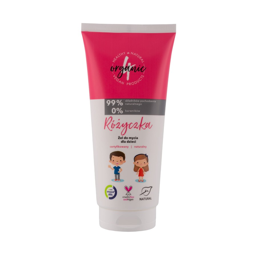 Szampon i żel do mycia dla dzieci 2w1 Różyczka 3+, 200ml / 4organic