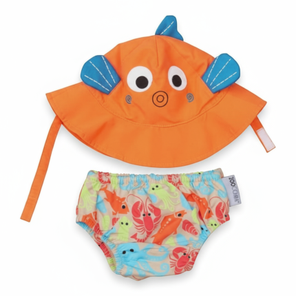Pieluszka kąpielowa + czapka Rybka 3-6 miesięcy / Zoocchini