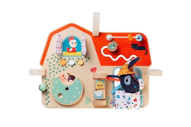 Drewniana tablica manipulacyjna Farma 9 m+ / Lilliputiens