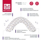 Ergonomiczna poduszka rogal dla kobiet w ciąży i karmiących Big Flopsy Printed jersey Howell, Red Castleg