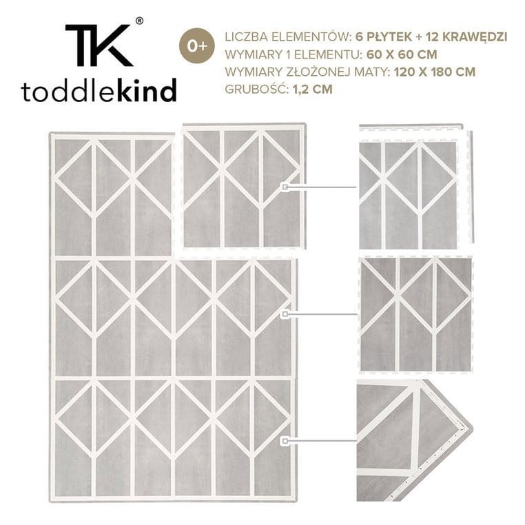 Mata piankowa podłogowa do zabawy Nordic Pebble Grey / Toddlekind