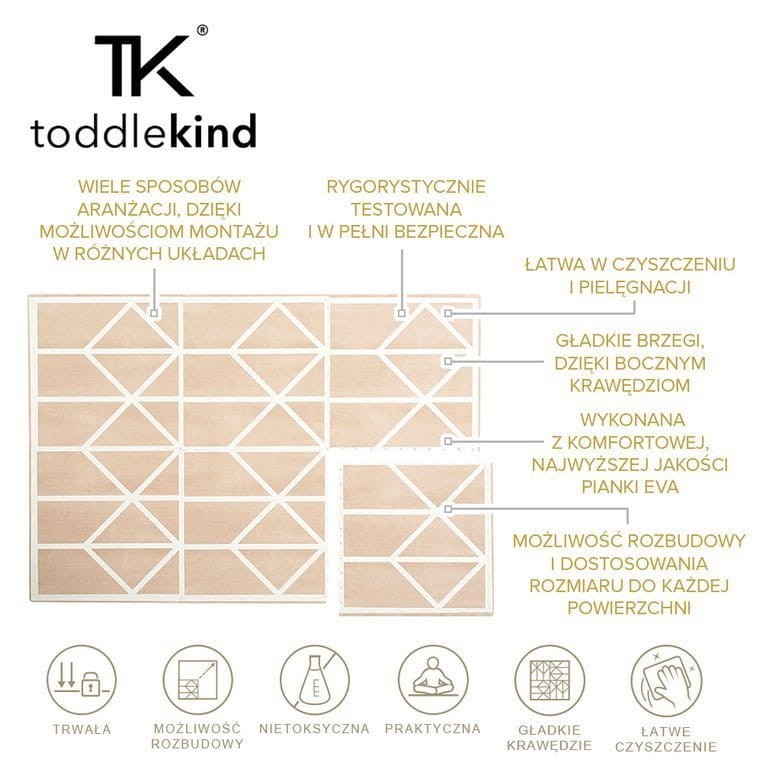 Mata piankowa podłogowa do zabawy Nordic Clay Beige / Toddlekind