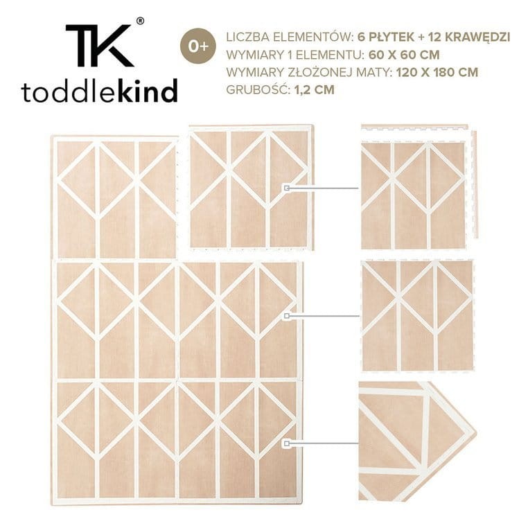 Mata piankowa podłogowa do zabawy Nordic Clay Beige / Toddlekind