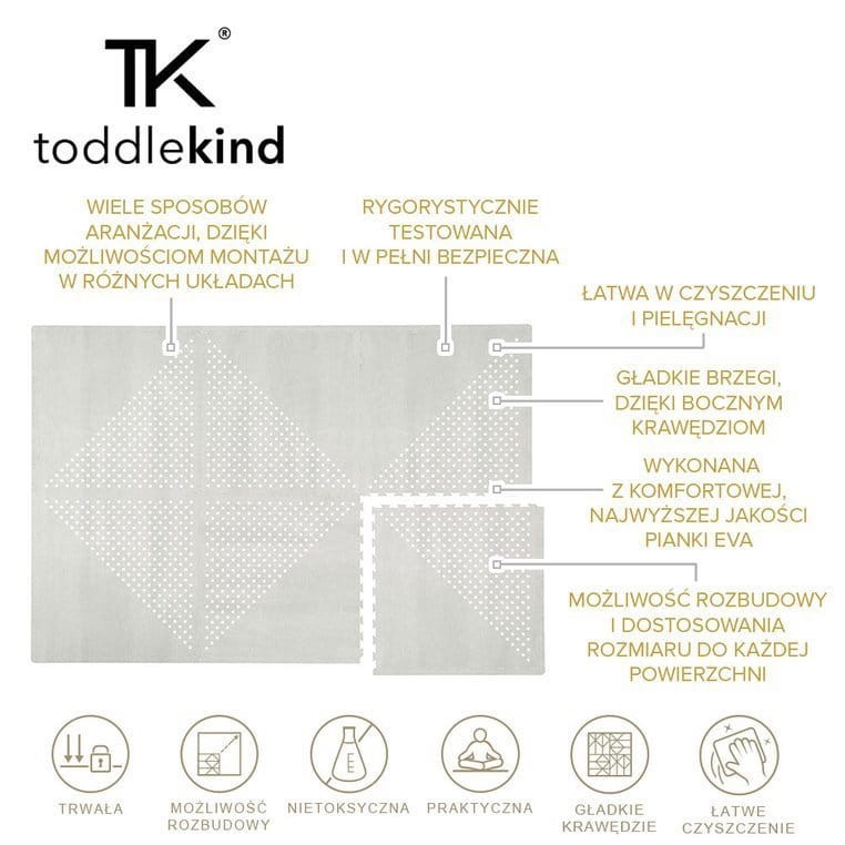 Mata piankowa podłogowa do zabawy Earth Dove Grey / Toddlekind