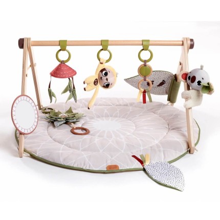 Gimnastyka mata edukacyjna dla bobasa z drewnianym stojakiem - Boho Chic / Tiny Love