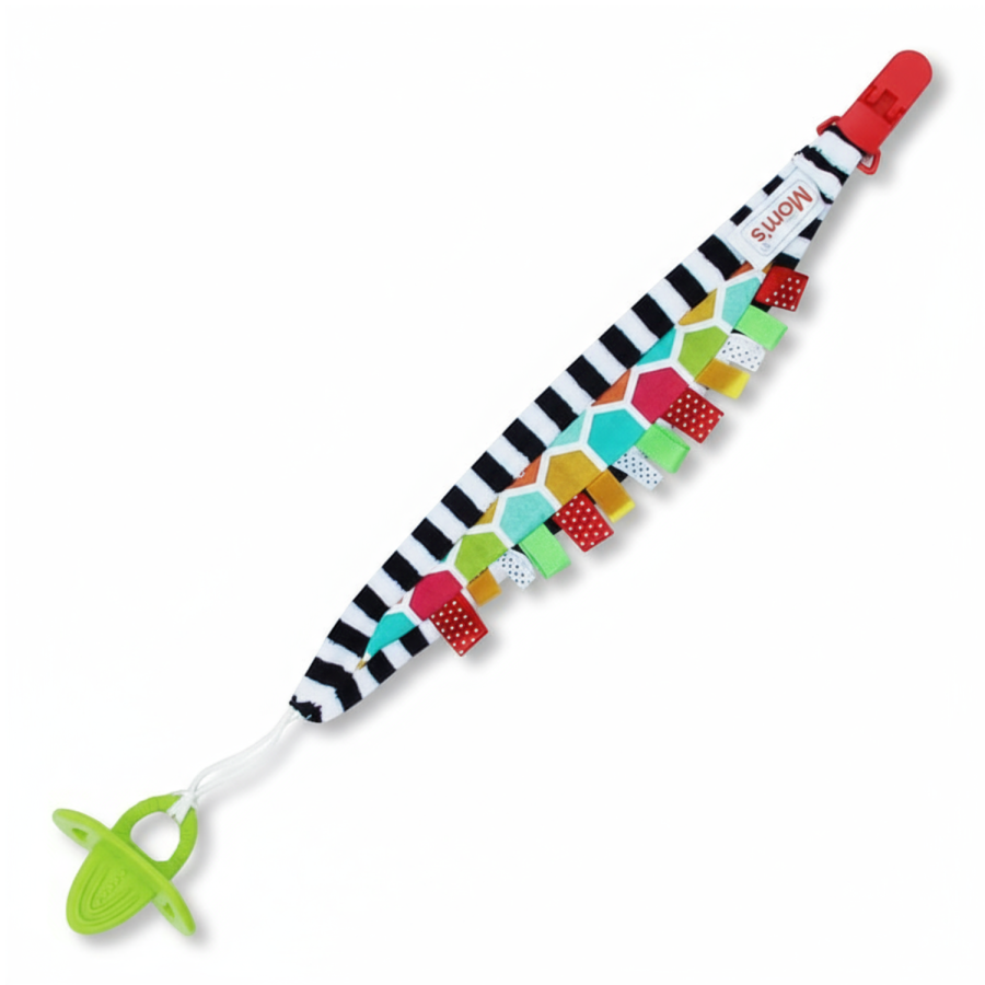 Zawieszka do smoczka z metkami pobudzająca zmysły / Mom's Care