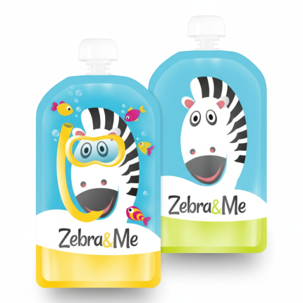 Wielorazowe saszetki do karmienia DIVER I x2 / Zebra & Me