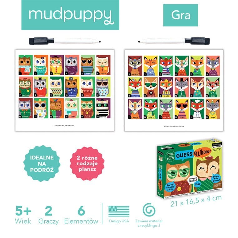 Gra zgadnij kto to - Sowy i lisy / Mudpuppy
