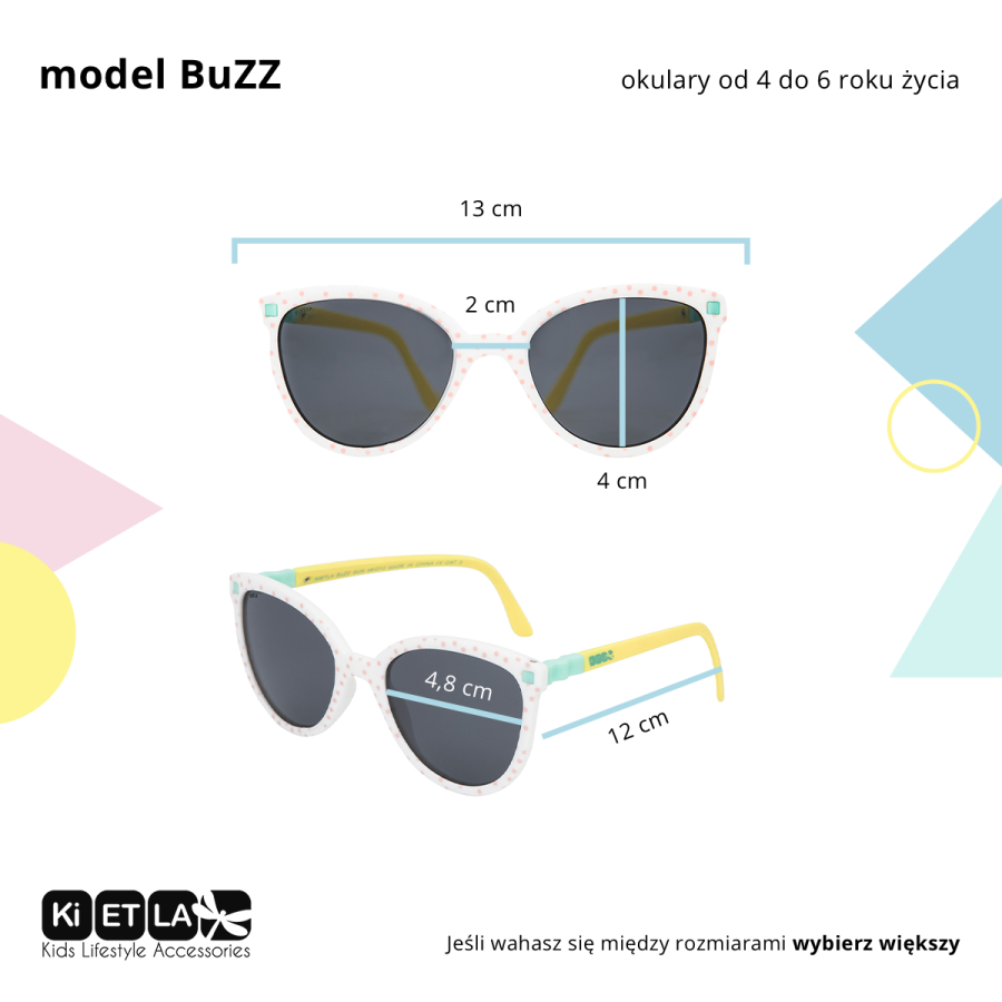 Okulary przeciwsłoneczne 4-6 lat Buzz Dots / Kietla