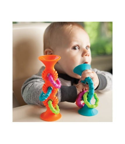 Bobo Przyssawki - grzechotka pomarańczowa / Fat Brain Toys