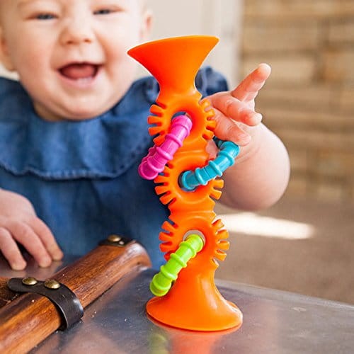 Bobo Przyssawki - grzechotka pomarańczowa / Fat Brain Toys