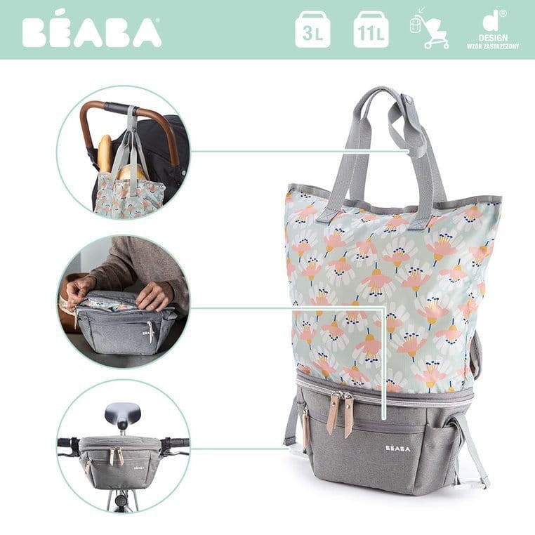 Torba dla mamy 2w1 Biarritz Heather grey / Beaba