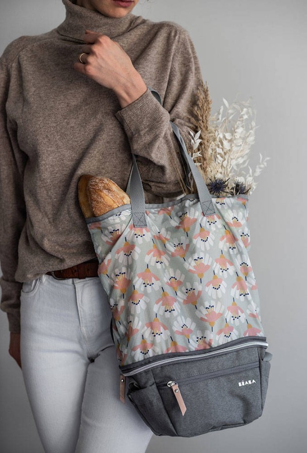 Torba dla mamy 2w1 Biarritz Heather grey / Beaba