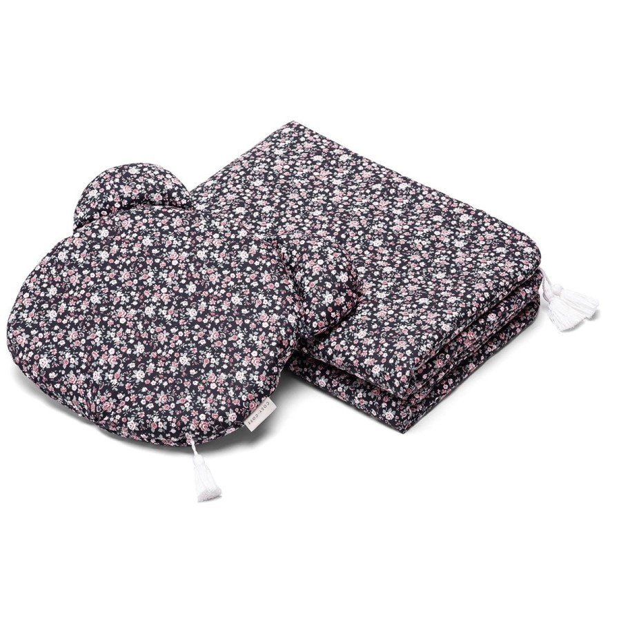 Pościel dziecięca BAWEŁNA Flowers Black / Cosy Cott