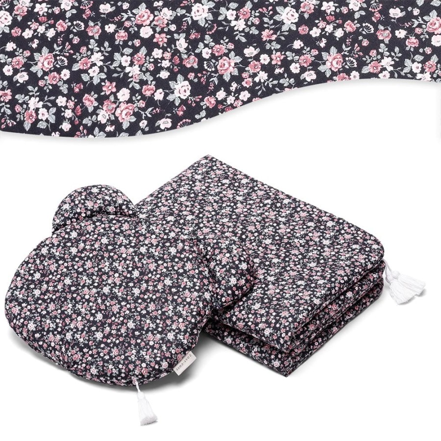 Pościel dziecięca BAWEŁNA Flowers Black / Cosy Cott