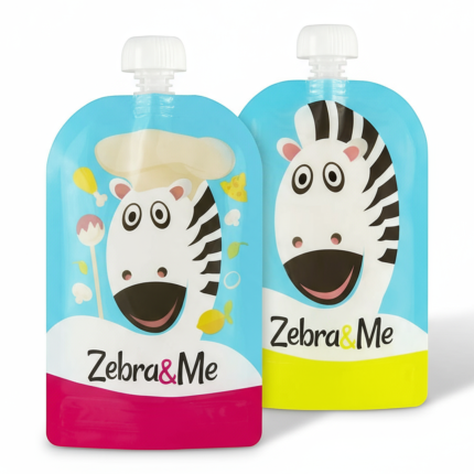 Wielorazowe saszetki do karmienia Szef I x2 / Zebra & Me