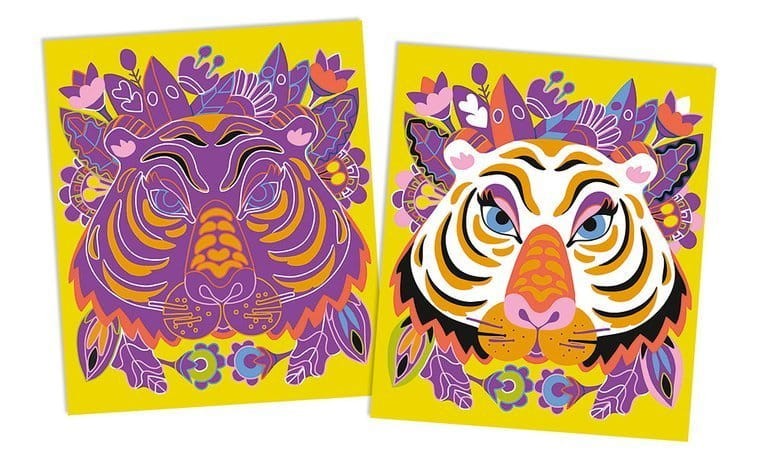 Zestaw kreatywny do zdrapywania - Zwierzęta świata 5+ / Janod