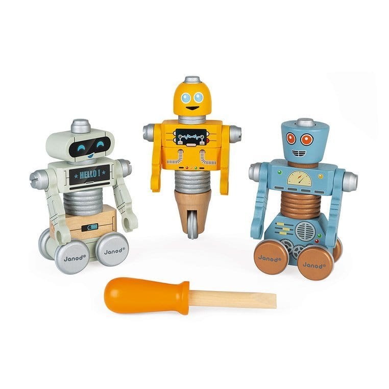 Drewniane roboty do składania ze śrubokrętem Brico'kids / Janod