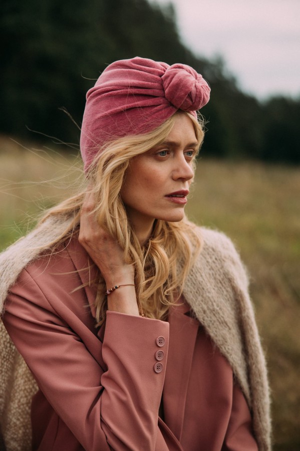 Turban No.2 Velvet Dusty Pink RÓŻNE ROZMIARY / Looks by LUKS