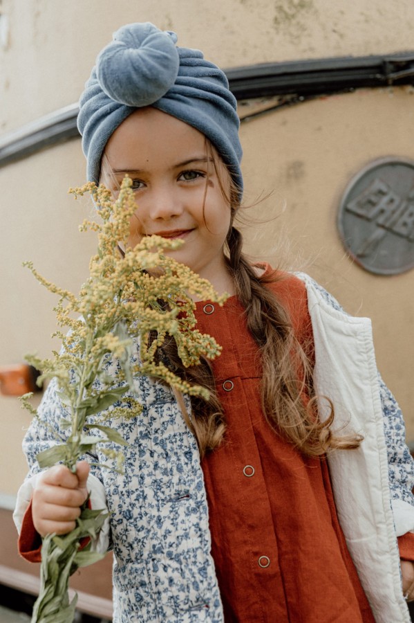 Turban No.2 Velvet Dusty Blue RÓŻNE ROZMIARY / Looks by LUKS