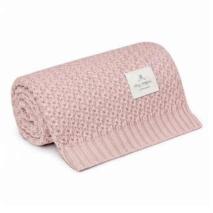 Bambusowy kocyk powder pink 80x100 - chain / My Memi