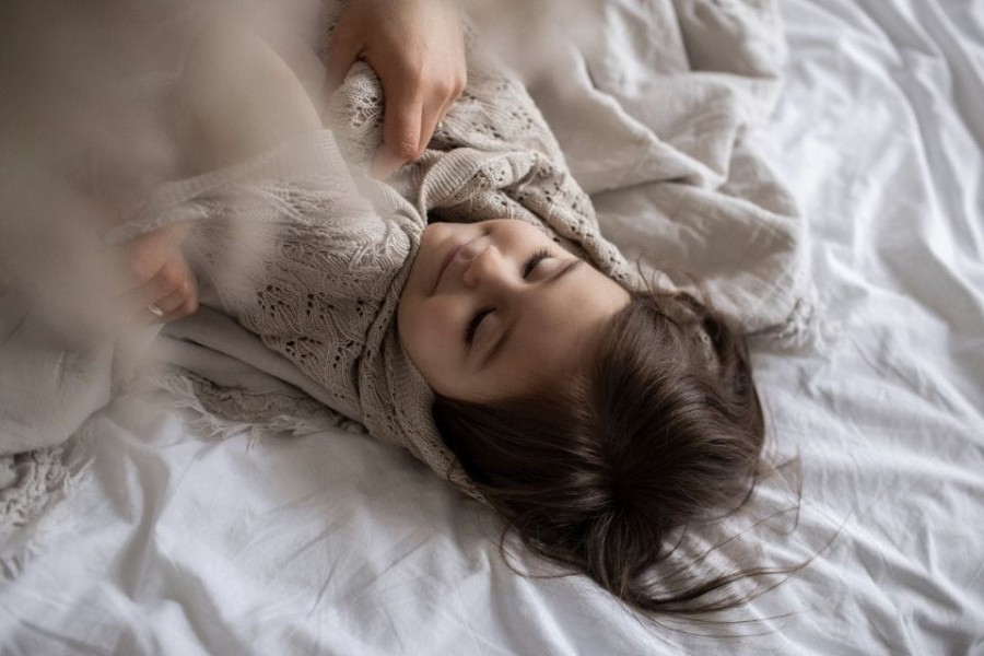 Ażurowy kocyk bambusowy 80x100 light beige / My Memi