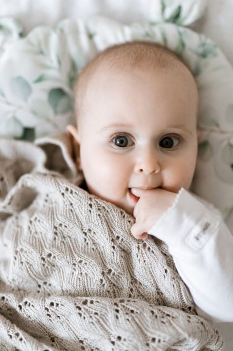 Ażurowy kocyk bambusowy 80x100 light beige / My Memi