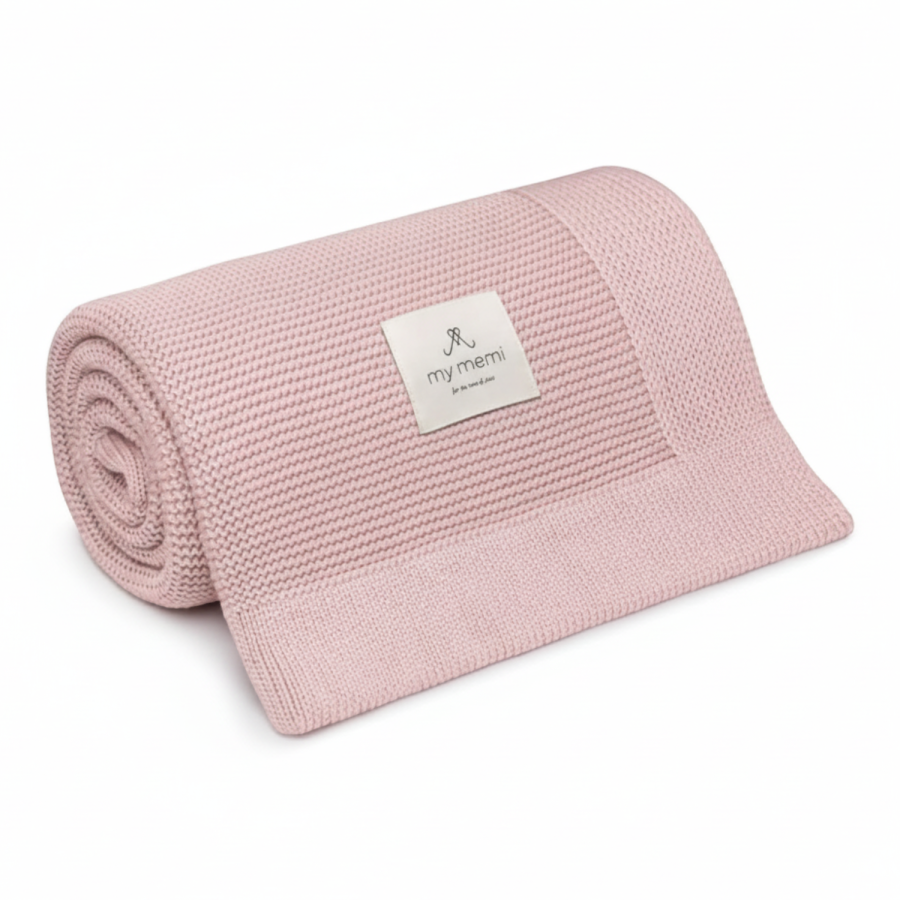 Bambusowy kocyk powder pink 80x100 - classic / My Memi