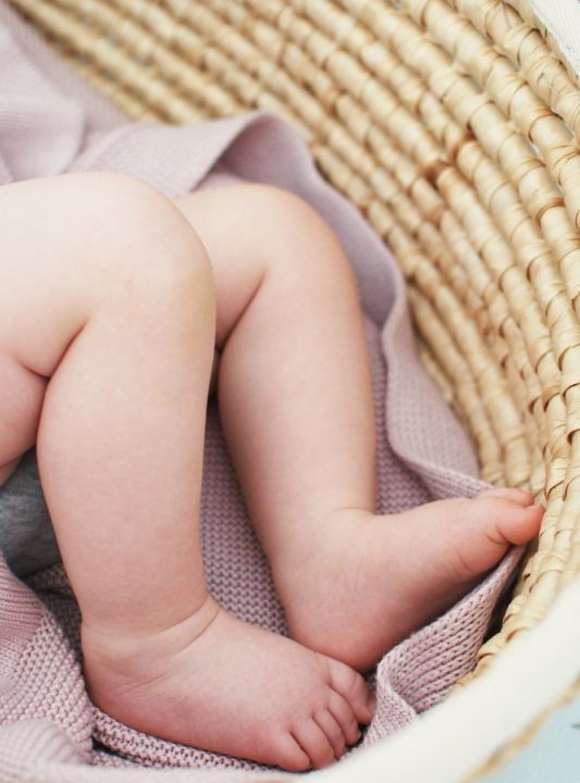 Bambusowy kocyk powder pink 80x100 - classic / My Memi