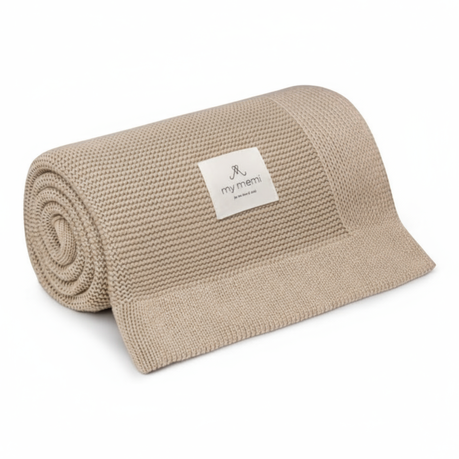 Bambusowy kocyk beige 80x100 - classic / My Memi