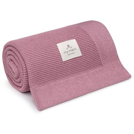 Bambusowy kocyk vintage pink 80x100 - classic / My Memi