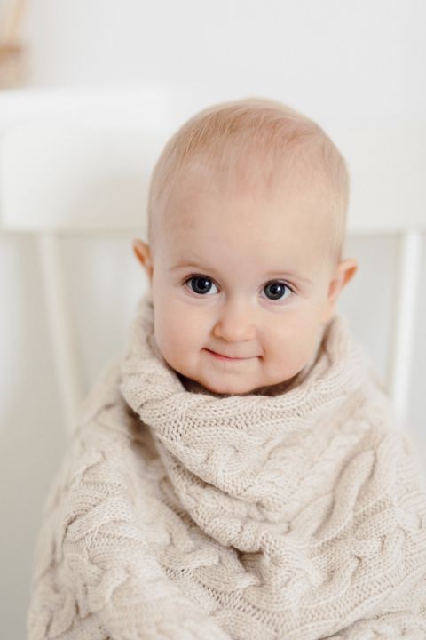 Kocyk WARKOCZ ze 100% wełny merino warm beige - premium collection/ My Memi