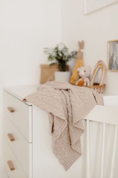 Kocyk WARKOCZ ze 100% wełny merino warm beige - premium collection/ My Memi