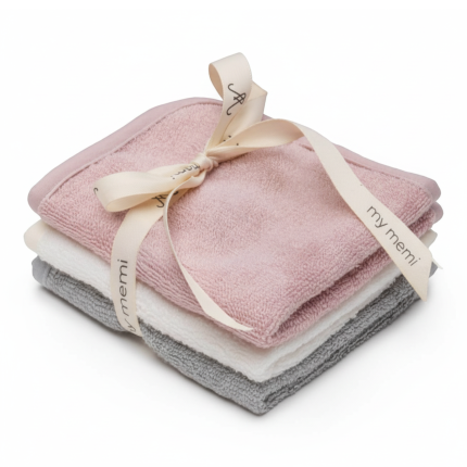 3-pak ręczniczków bambusowych do twarzy, odbijania, mycia PINK / My Memi