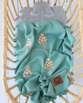 Kocyk dziany SMILE turquoise/ Pink no More