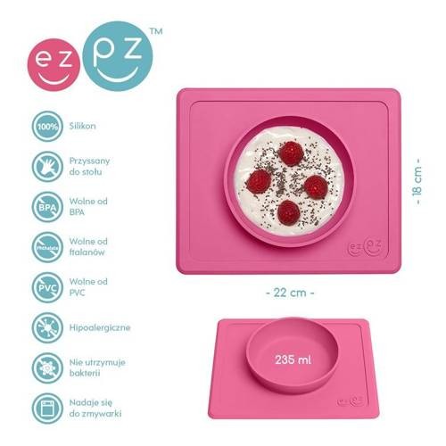 Silikonowa miseczka z podkładką 2w1 Mini Bowl różowy / EZPZ