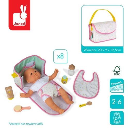Zestaw torba do przewijania z 8 akcesoriami / Janod