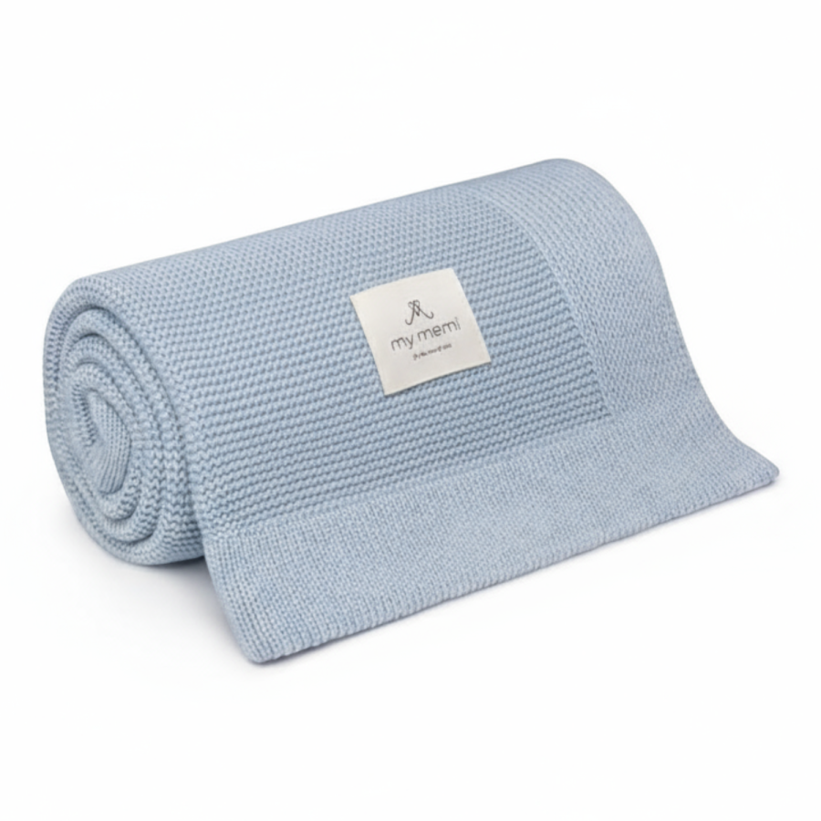 Bambusowy kocyk baby blue 80x100 - classic / My Memi