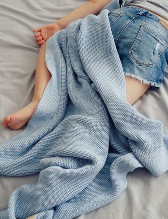 Bambusowy kocyk baby blue 80x100 - classic / My Memi