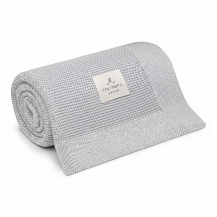 Bambusowy kocyk light grey 80x100 - classic / My Memi